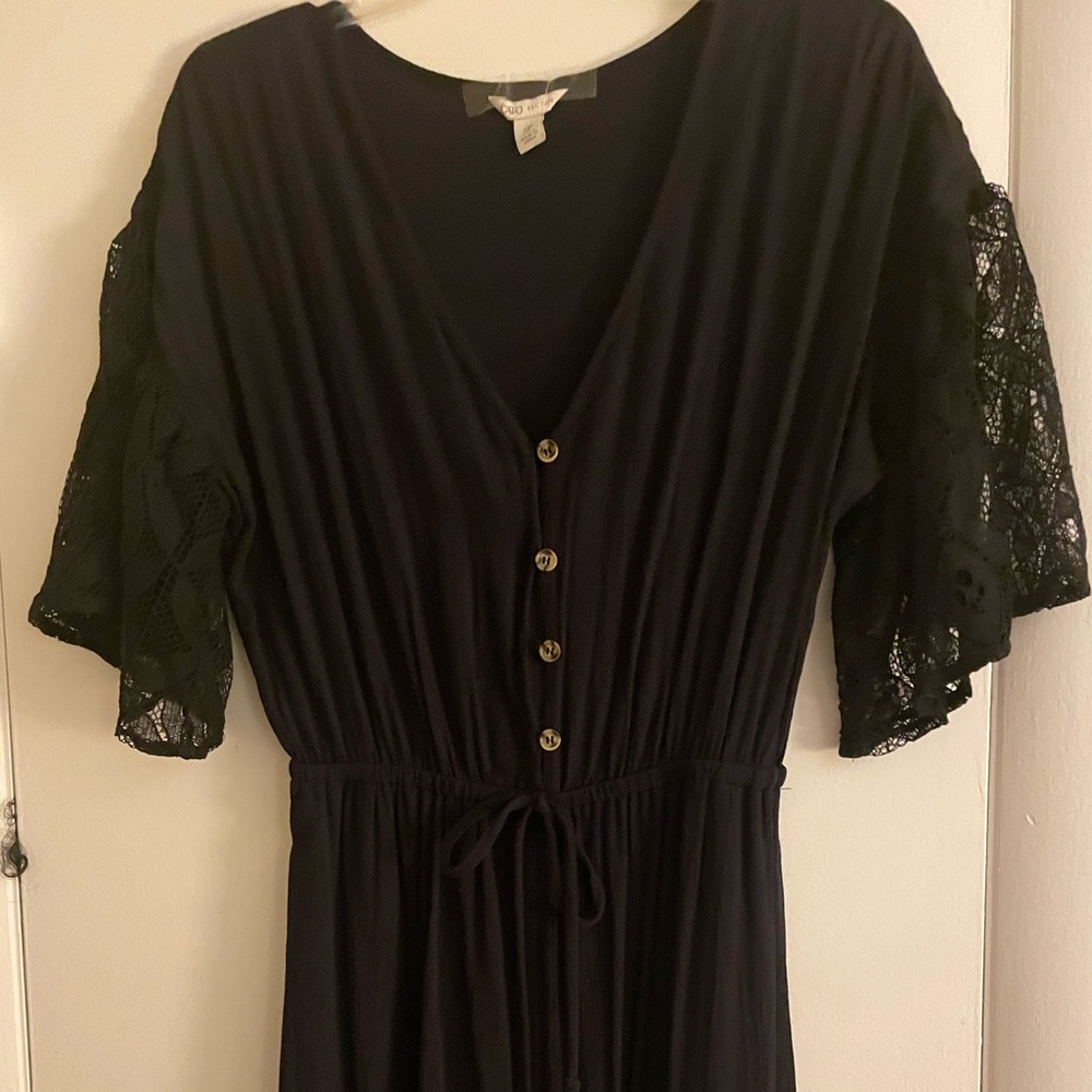 Cato Black Lacey Jumpsuit